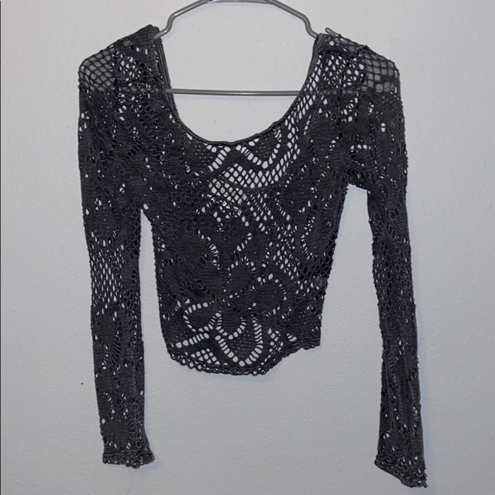 Gray cutout croptop